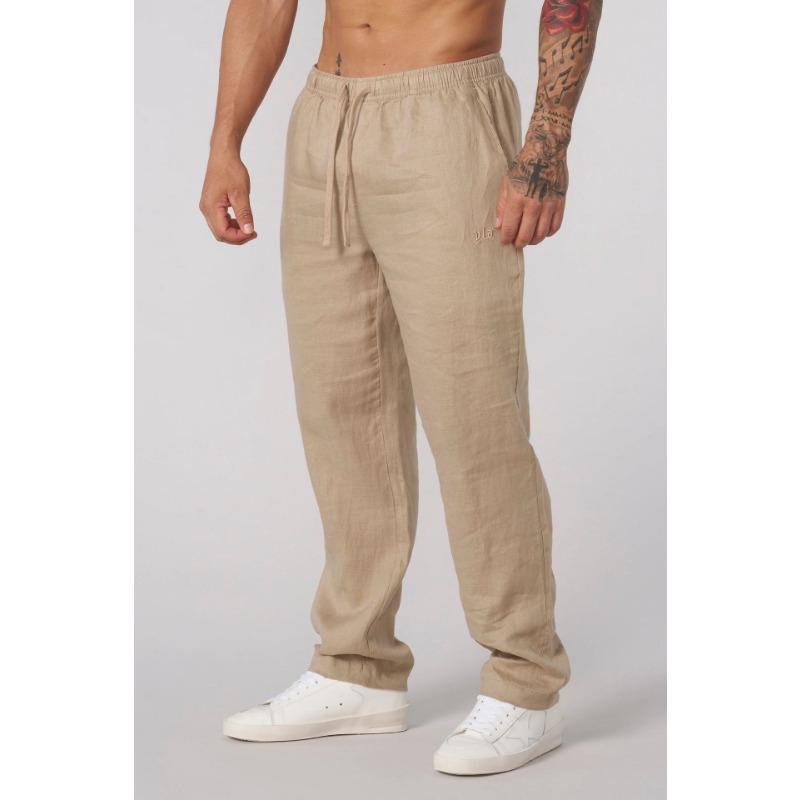 Men's Linen Pants Light Breathable Light Luxury Cool Holiday Casual Pants Sports Fitness Striped Trousers