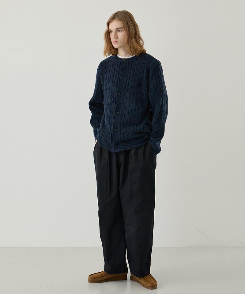NODU Balloon Strap Cotton Pants [Black]