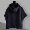 Men's Summer Workwear Short-Sleeve Sweatshirt Solid Color Loose-Fit Relaxed Hooded Sun Protection Jacket