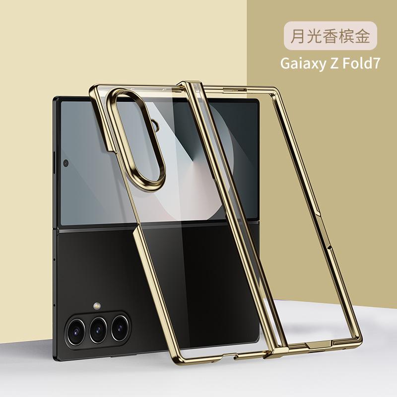 For Samsung Galaxy ZFold 7 Ultra-thin Phone Case ZFold 6 Foldable Screen Transparent Electroplated Hinge All Inclusive Anti Drop