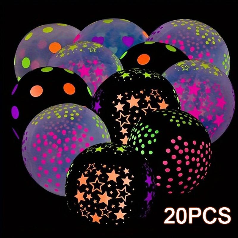 20Pcs Fluorescent Balloon Glow In The Dark Neon Glow Latex Balloons For Wedding Birthday Glow Party Decor