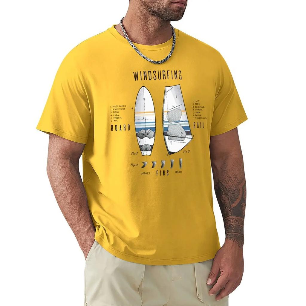 Windsurfing Gear Board Sail Lexicon T Shirt Harajuku Short Sleeve T-shirt 100% Cotton Graphics Tshirt Tops