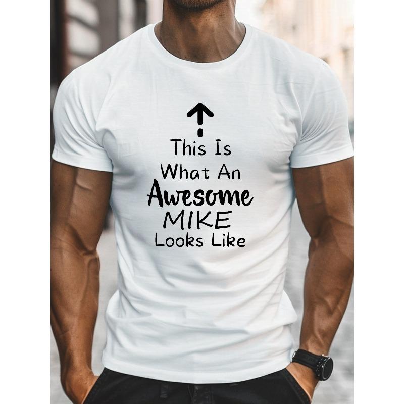 Graphic Print, Men's Round Crew Neck Short Sleeve Tee, Casual T-ShirtCasual Comfy Lightweight Top for Summer