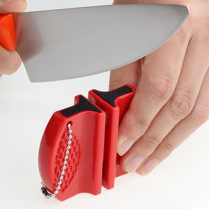 Mini-Messerschärfer Grob und Fein Doppelseitiger Schärfer Tragbarer Keramikschärfer Tasche Outdoor Camping und Wandern