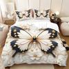3Pcs Floral Butterfly Pattern Duvet Cover Set, 1 Duvet Cover+2 Pillowcases, Coreless. Soft And Comfortable Bedding Set