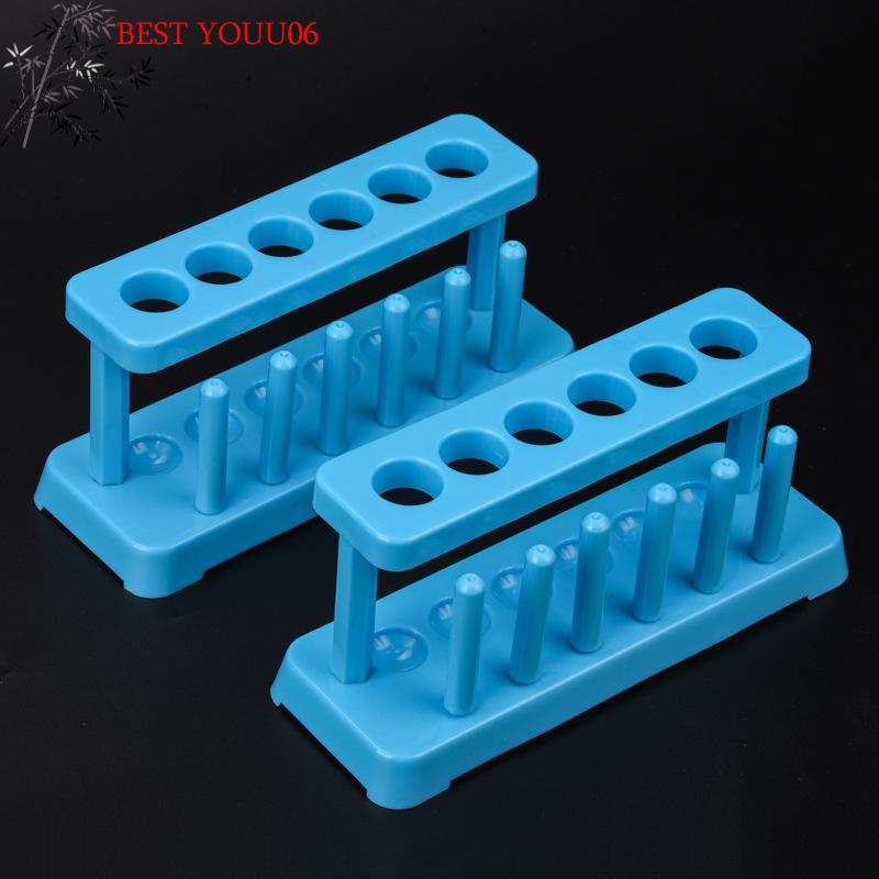 (YOUU06)New Lab School Supplies Red Plastic Test Tube Rack 6 Holes Holder Support Burette Stand Laboratory Test Tube Stand Shelf