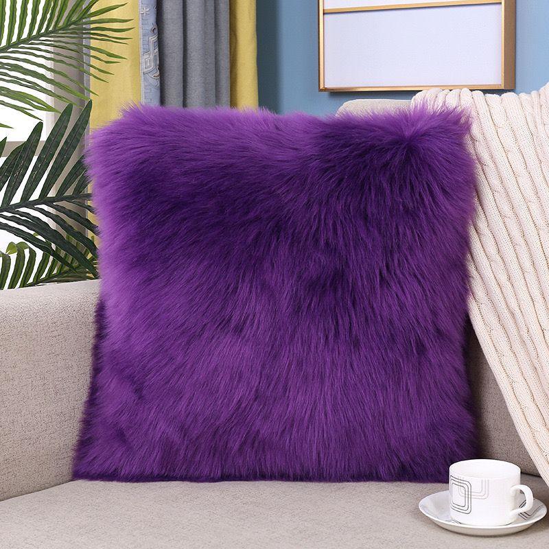 Flauschiges Kissen, langer Plüsch-Kissenbezug, Wollkissen, Fellkissenbezug, Ins Sofabettkissen, Weihnachtsdekoration, Zimmer-Wurfkissen