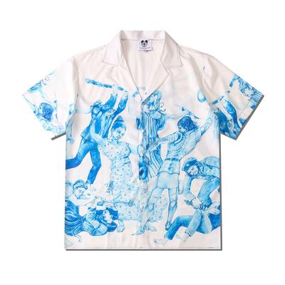Dark Icon Printed Hawaiian Shirt Men Summer Vintage Polo Shirt Street Fashion Men's Shirts Short Sleeve