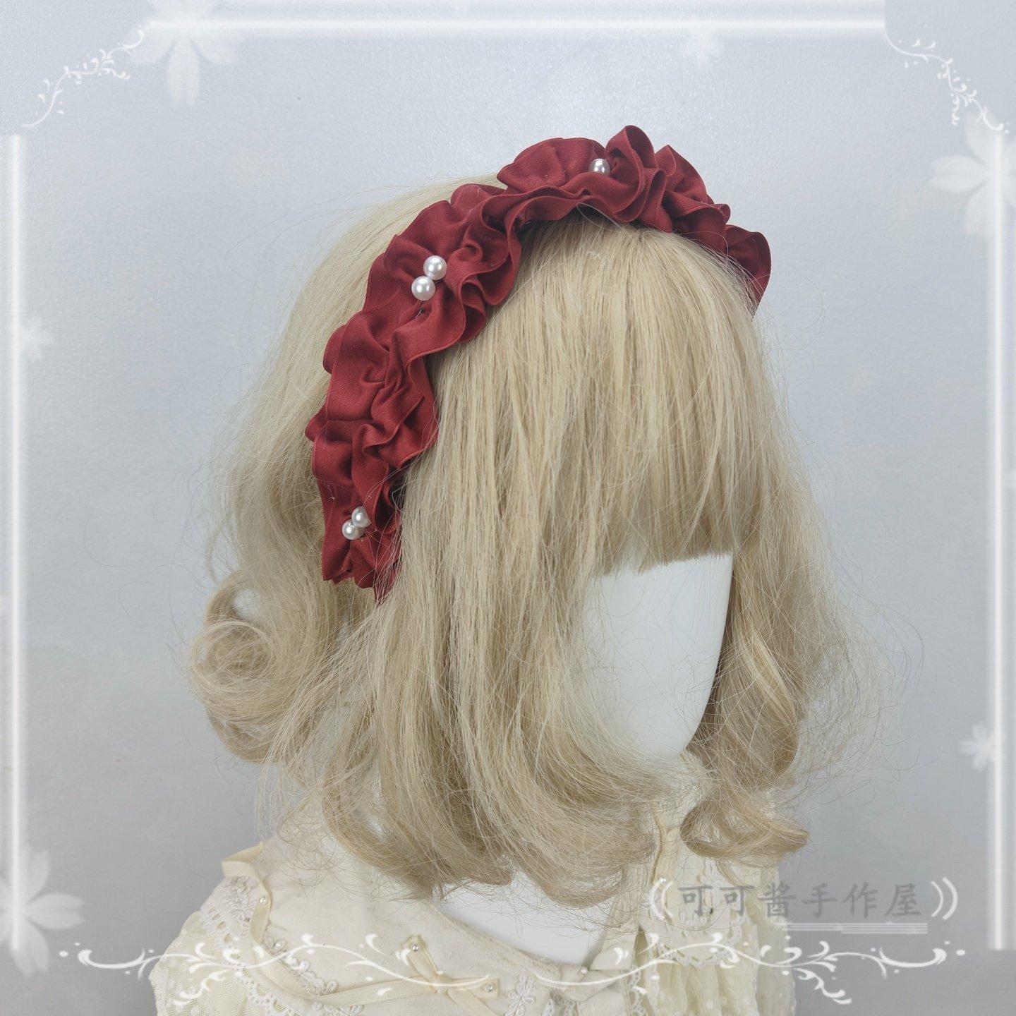 

Handmade Doll Pearl Headband French Retro Headband Lolita Hair Accessories Headband Kids