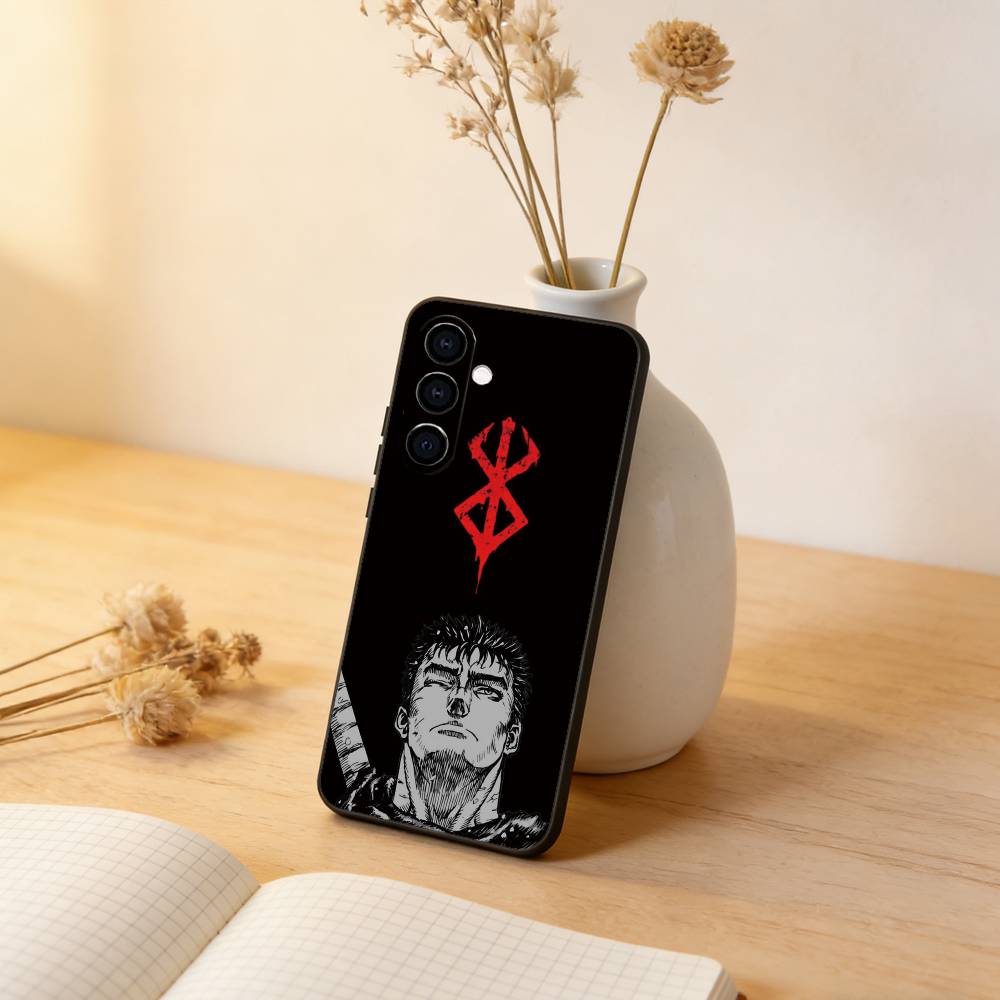 Berserk Guts Anime Phone Case For Samsung Galaxy A73,A72,A71,A70,A53,A52,A51,Soft Silicone Black Cover