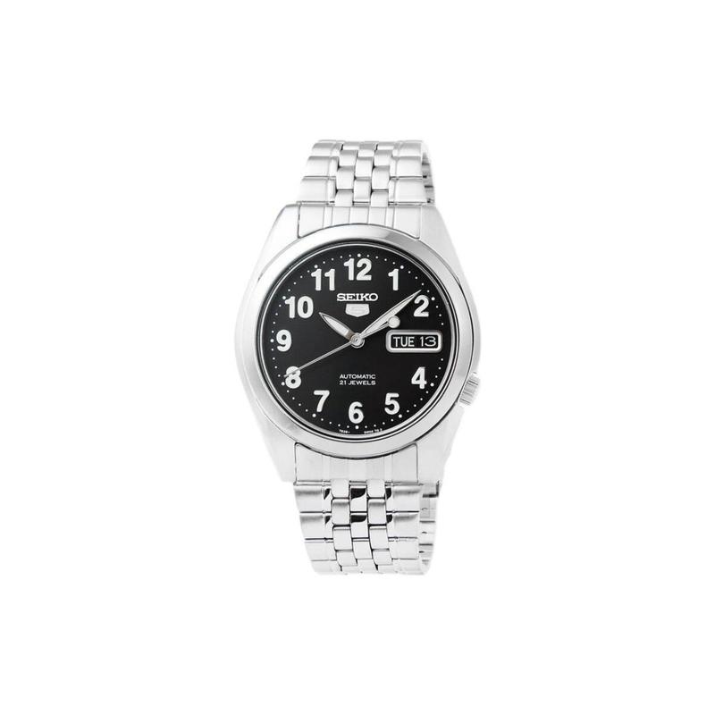 

SEIKO No. 5 Series Fashionable Calendar Automatic Men s Watch Black Dial SNK381K1