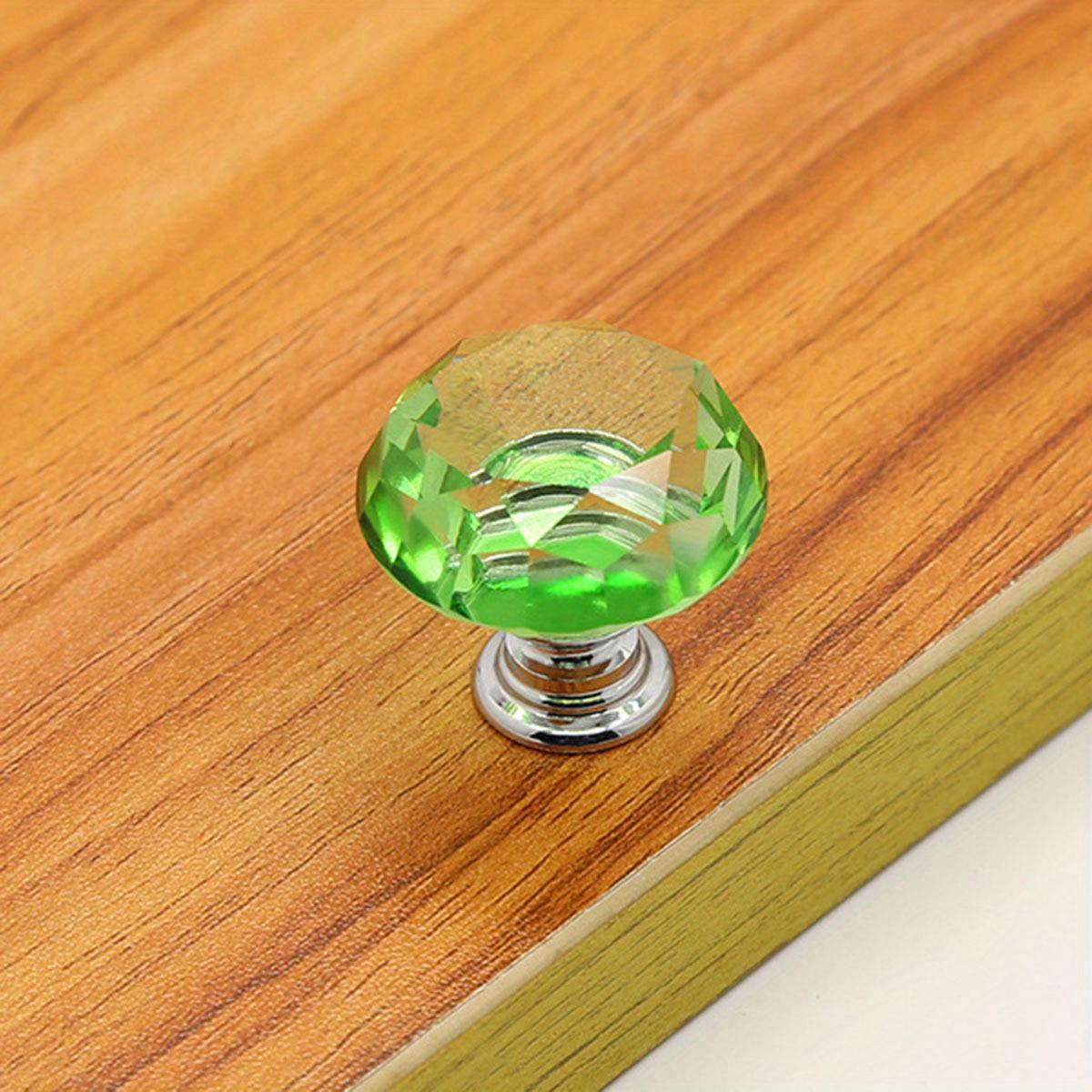 

2 шт. Прозрачные стеклянные ручки 30 мм Стеклянные ручки для дверей шкафов, Одинарные круглые ручки для ящиков 2pcs зелёный