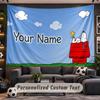 Snoopy Peanuts Personalized Tapestry Support Custom Name, Wall Art Home Decoration