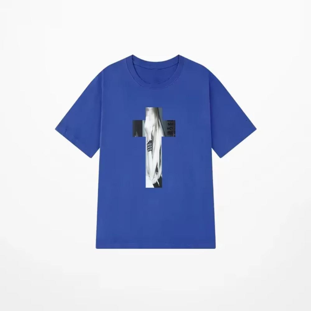 Cross Hip Hop Harajuku Graphic Print Pure cotton Tee Chic Streetwear Punk Short Sleeve T-shirt Vintage Gothic Y2K Cotton T-shirt