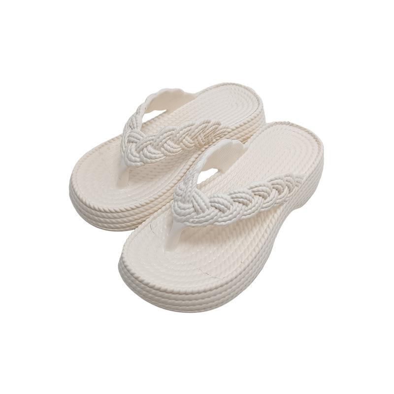 

Модные женские тапочки на платформе, танкетке, шлепанцы, летние, повседневные, уютные шлепки, женские дизайнерские пляжные сандалии, модные спортивные женские туфли 40-41 белый
