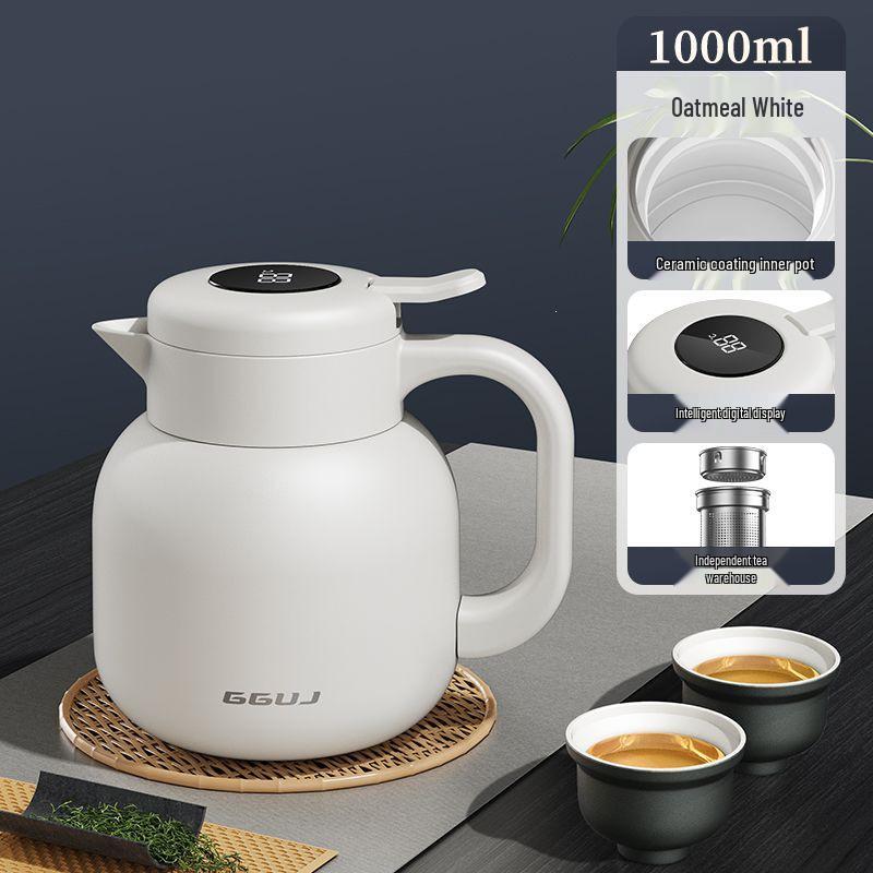 Ceramic Mug Teapot with Liner, Large Capacity, for Home Tea Brewing and Heat Preservation 1000ml