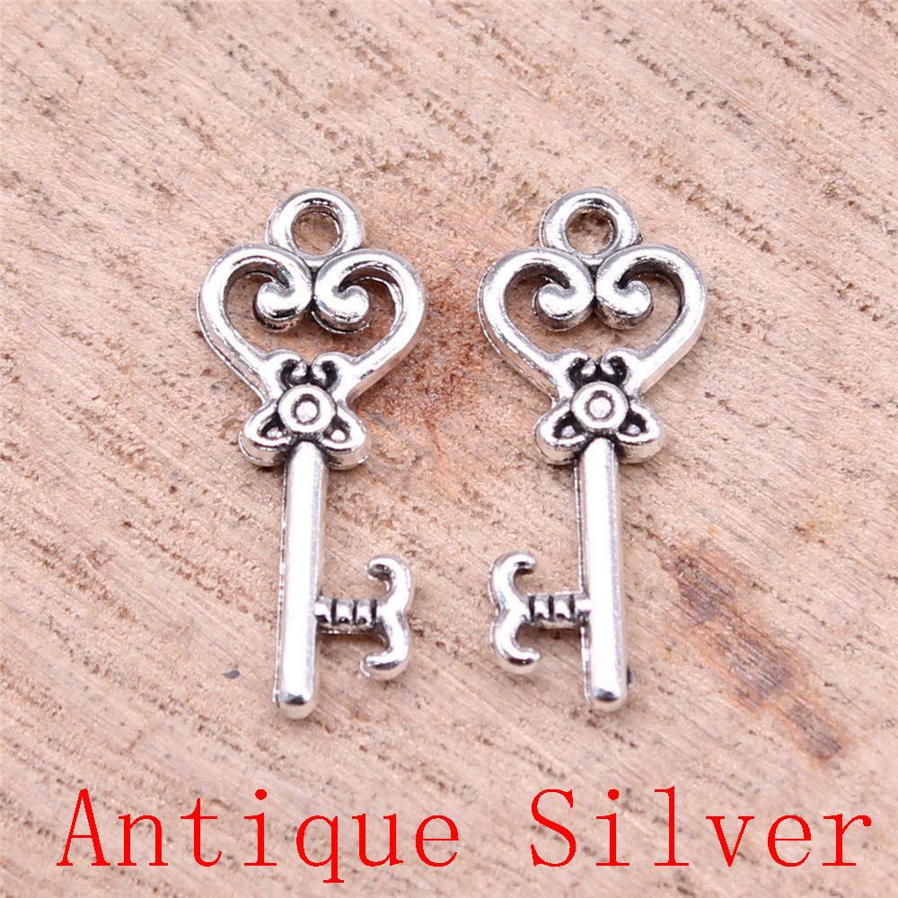 Classic Key Shaped Charms Pendant For Bracelet Necklace Jewelry Making Craft Findings