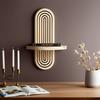 Wall Mounted Storage Rack Wood Color Wall Mounted Candle Storage Rack Suspended Bathroom Storage Rack Living Room Decoration
