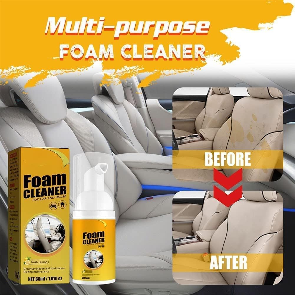 Car Magic Foam Cleaner, Neat Freaks Multipurpose Foam Cleaner, All Purpose Rinse Free Foam Spray Cleaner,Neat Freaks Car Restoring Spray,Towel+Sponge