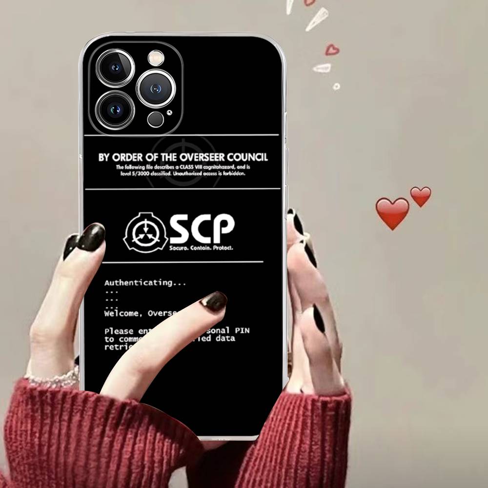 Classic Popular Scp F-Foundation Phone Case For IPhone 17 16 15 14 13 11 12 Pro Max 16 Plus Transparent