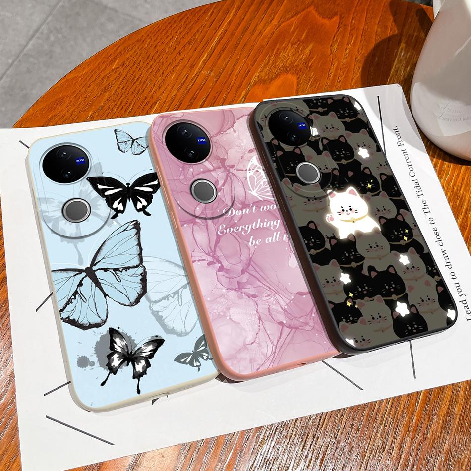 For Vivo V50 Lite Case Cute Cartoon Phone Shell Soft Liquid Silicone Back Cover For Vivo V 50 Full Protection Shockproof Bumper