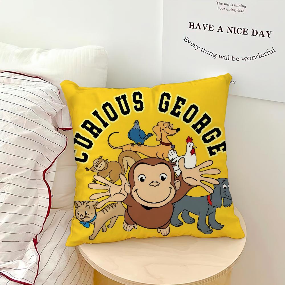 

каваи милый мультяшный C-Любопытный G-Джордж обезьянка Удобная мягкая наволочка для дивана, гостиной, домашнего декора, защитные чехлы 30x30CM(12x12in)