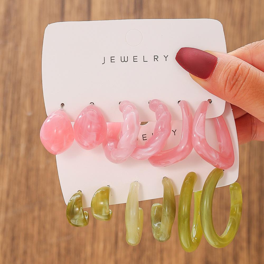 Spring and summer earrings women's design sense niche temperament earrings set multi-pair combination small fresh girl heart earrings