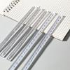Muji-Style Multifunctional Transparent Triangular Ruler 15cm - 3D Scale & Straight Edge for Students