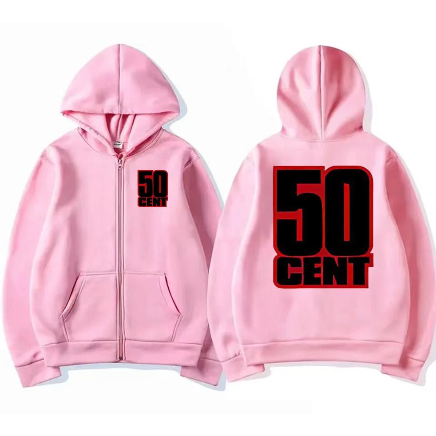 Rapper 50 Cent The Massacre Grafiche Classiche Album Felpa con Zip Unisex hip hop punk streetwear Felpa Uomo donna Cappotto in Pile