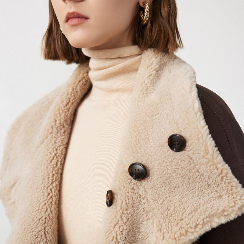 Langzi Retro Fluffy Faux Fur Lapel Coat