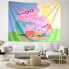 Custom Name Peppa Pig Print Tapestry, Backdrop, Easy Setup, Ideal for Bedroom, Office & Living Room, with Aesthetic Wall Hanging Decor.