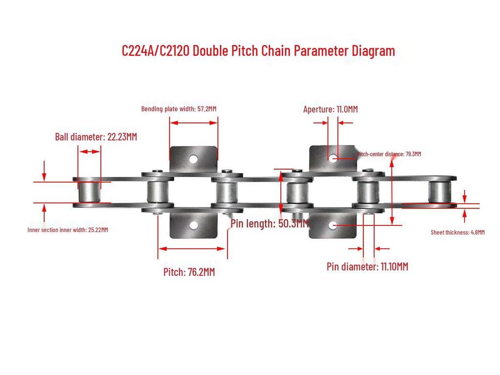 10A32A Single/Double Hole Double Pitch Small Roller Transfer Chain