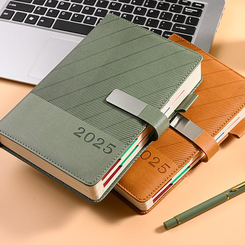 Denní plánovač na rok 2025 Pu Cover Agenda Rozvrh Notebooky Ideální pro školní kancelářský deník A5 Business Plánování 365denního kalendáře