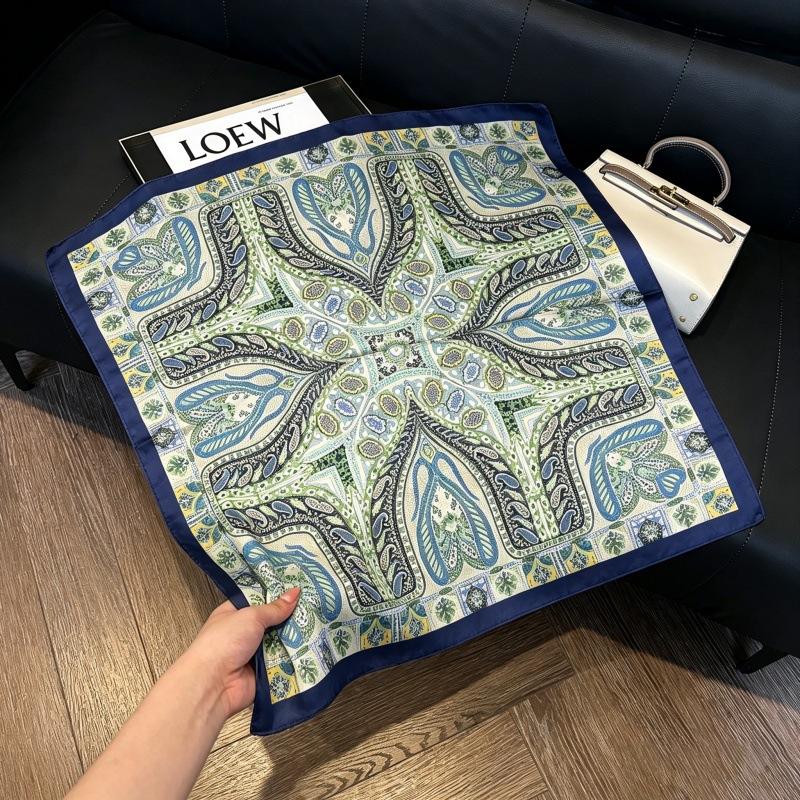 European and American style scarf square scarf imitation silk 71cm retro cashew print literary headband suit with decorative scarf