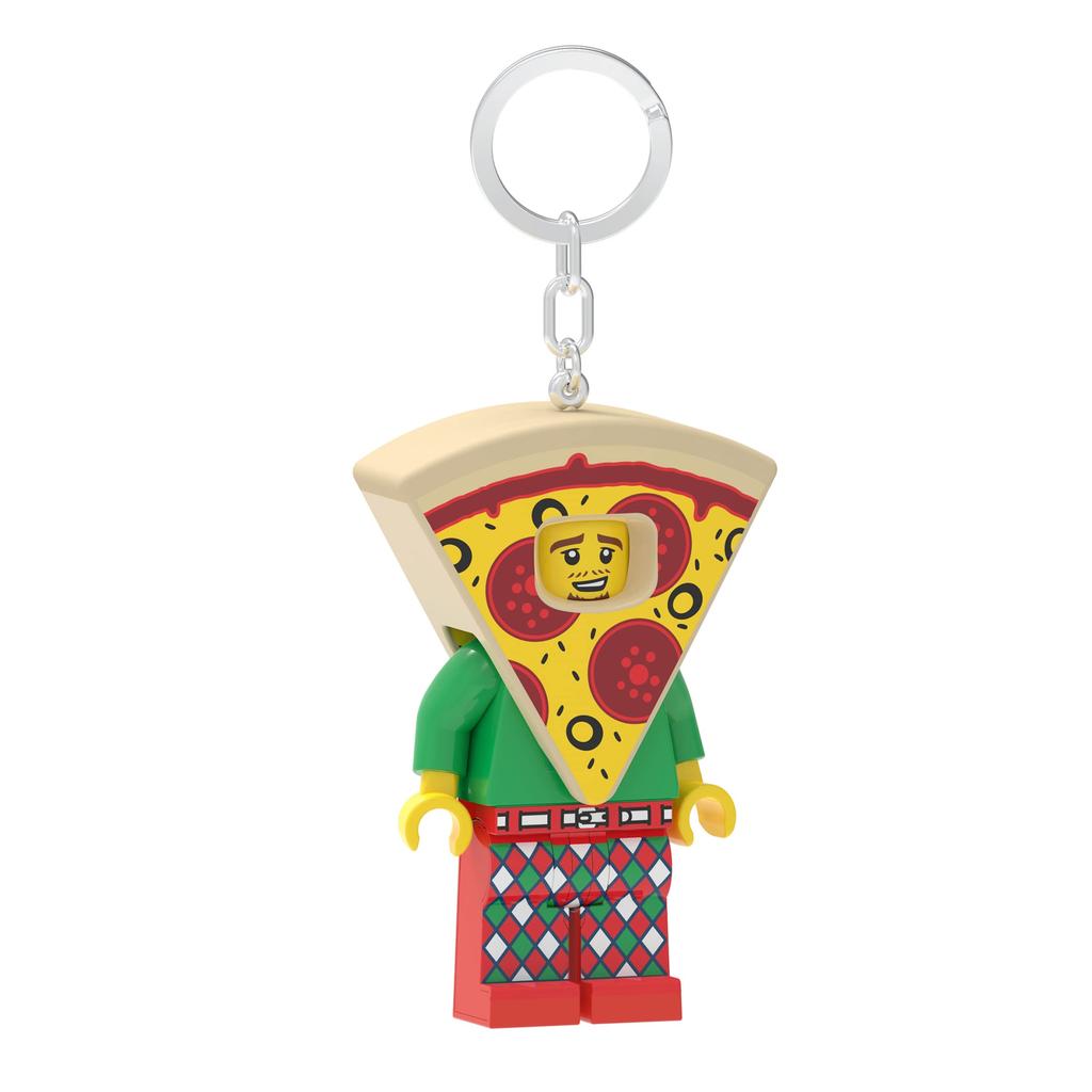 IQ Iconic Pizza Guy Keychain LED Keychain Light Block Toy Doll Movable Mini Figure