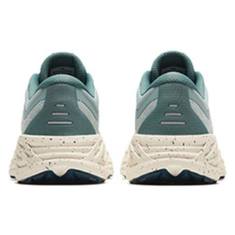 Anta Round Toe Lace-Up Shock Absorbing Wear-Resistant Low-Top Running Shoes Men Sneaker Light-Gray Green 112415531-2