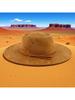 Vintage Western Wide Brim Felt Fedora Hat With Decorative Band For Women And Men