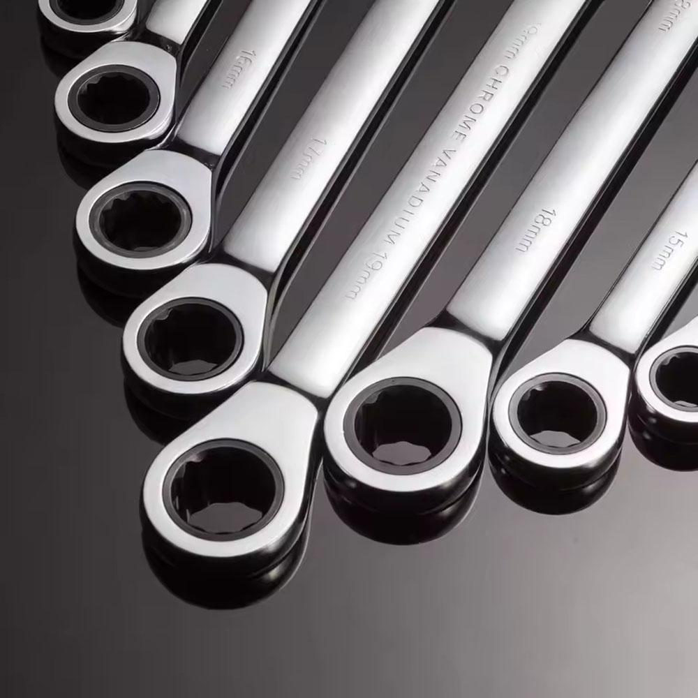 8-22mm Fixed Head Ratchet Wrench, 72 Teeth Ratchet Wrench, Vanadium Chromium Steel for Auto Repair Tools