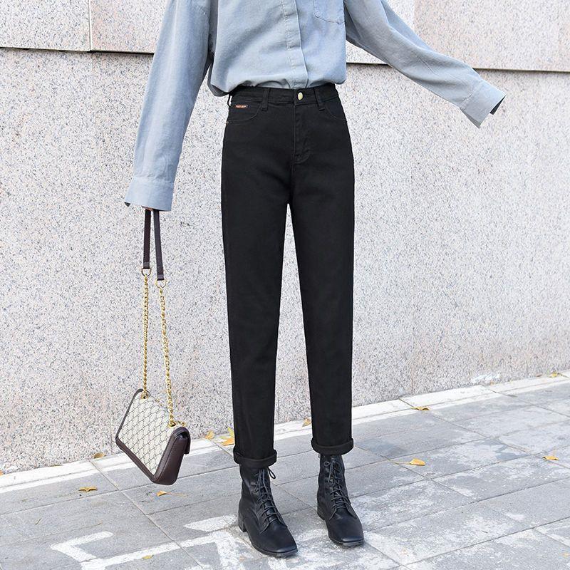 

Women s Off-White High-Waisted Fleece-Lined Denim Cigarette Pants - Petite Fit, Straight, Loose, Cuffed Hem Size 29 (116-125 lbs)