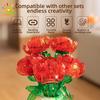 Non-Toxic Valentine'S Day Rose Flower Bouquet Building Blocks Set Artificial Flowers For Home Decor Crystal Rose Bricks Kits Toys