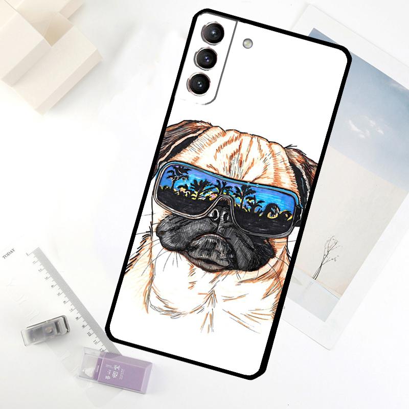Pug Dog Phone Case For Samsung Galaxy S20 FE S21 S22 S23 S24 S25 S26 Ultra S10 S25 Plus S25 FE Cover