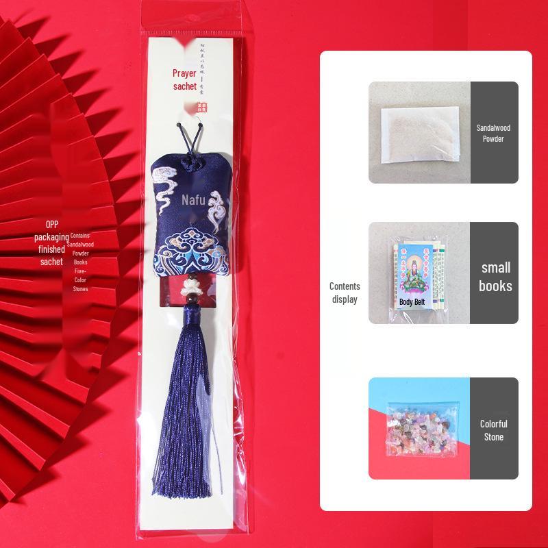 Dragon Boat Festival Sandalwood Embroidered Sachet: Cultural Omamori Coin Purse and Fortune Talisman Cloth Bag.