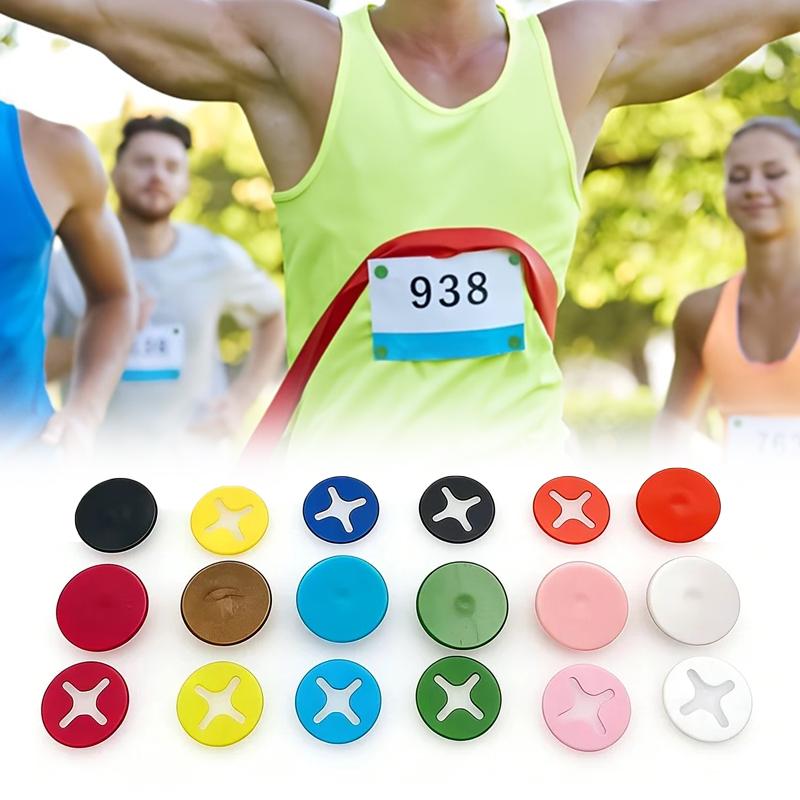 4Pcs Race Bib Holders Colorful Round Durable Build Marathon Running Number Fix Clips Triathlon Cycling Accessories