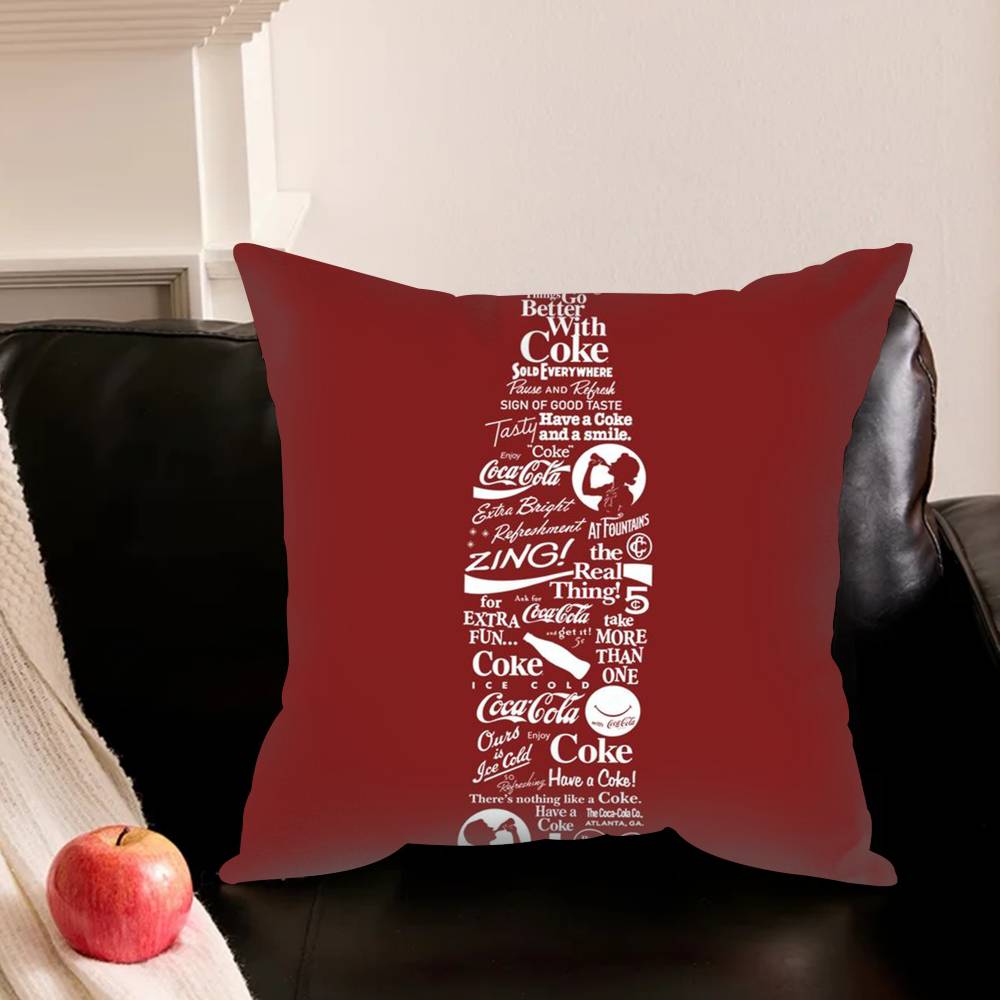C-Coca C-Cola V-Vintage L-Logo Various Sizes Square Pillowcase For Car Home Bedchamber Decor