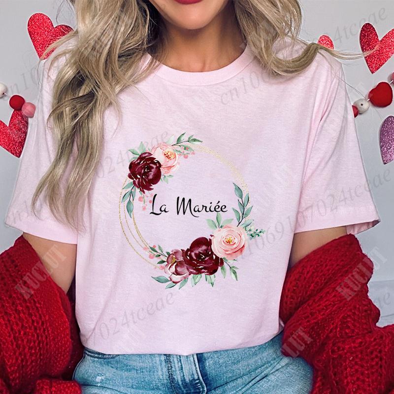 Květinová koruna T-shirt Team Future Bride Rozlučka se svobodou Svatba Nevěsta Dívky Rozlučka se svobodou Topy