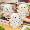 Cartoon Floral Dress Bunny Plush Keychain Soft Bean Stuffed Toy Seal Plush Pendant  Gift For Kids