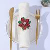 European and American Christmas Hotel Dining Table Set Table Hand Painted Rose Red Flower Napkin Ring Napkin Buckle Towel Ring