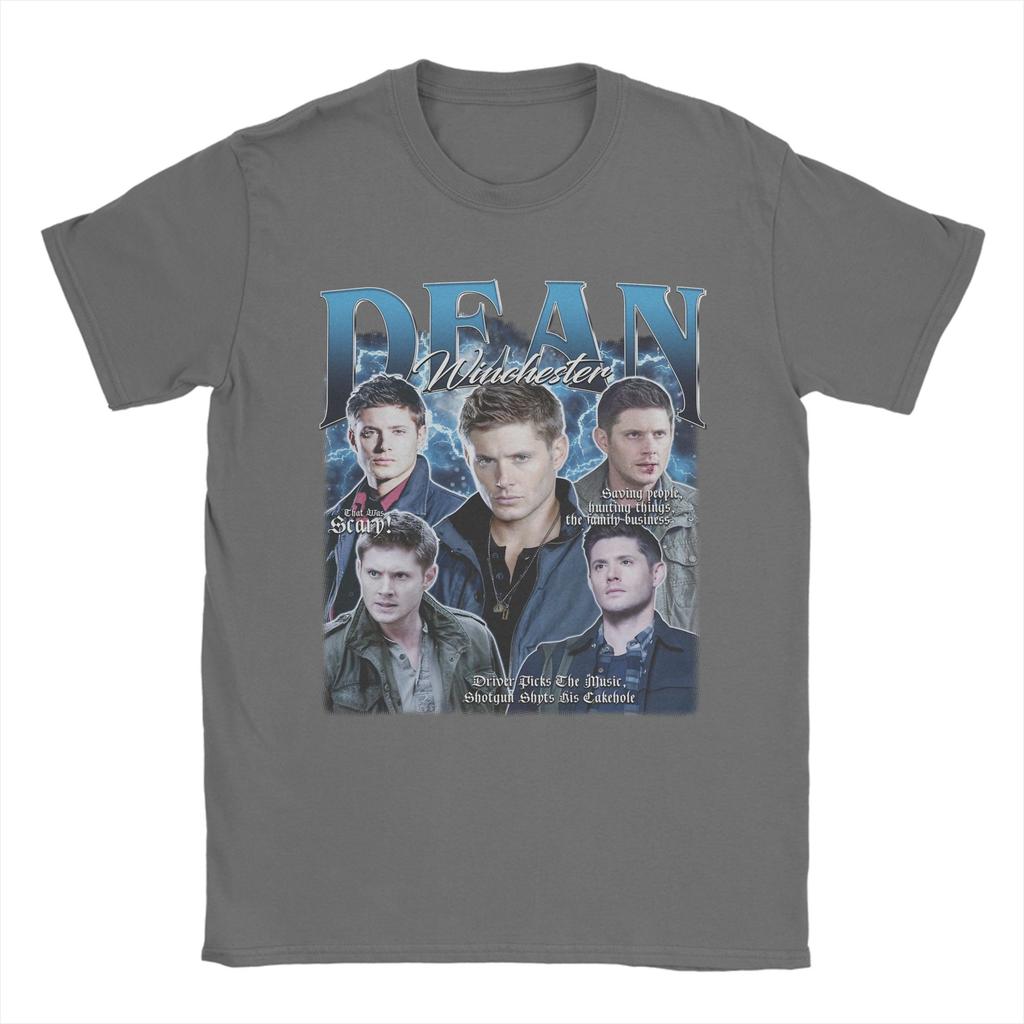 Men Dean Winchester Supernatural T Shirts  Cotton Clothing Casual Short Sleeve Crew Neck Tees Gift Idea TShirt