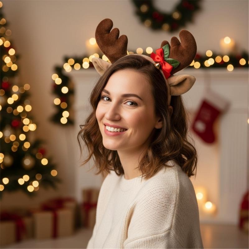Soft Nonslip Reindeer Antlers Deer Horn Headwear For Kids And Adults Holiday Costume Accessories Headdress Props