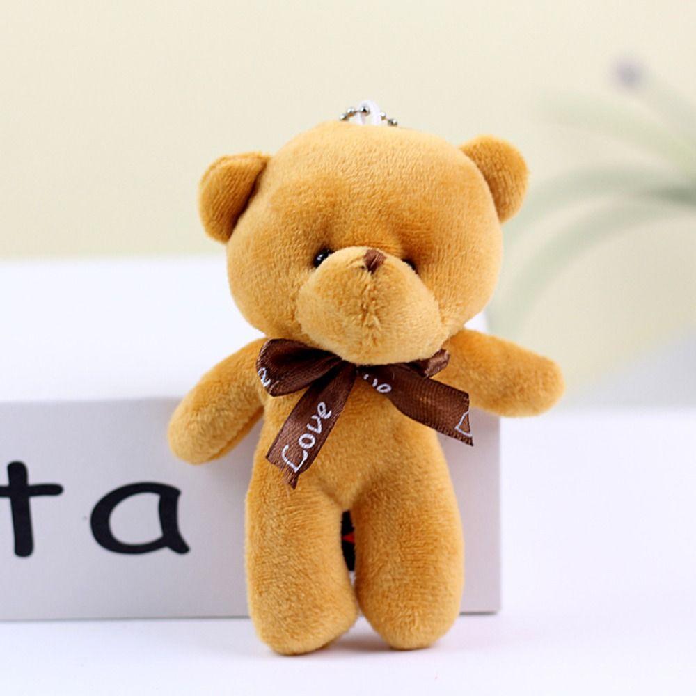 Plush Keyring Bear Toy Ornaments Stuffed Toy Bear Plush Toy Bear Plush Keychain Siamese Bear Doll